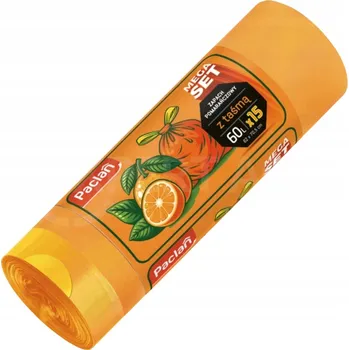 Pytle na odpadky Pytle na odpadky 60L se stahovací páskou PACLAN 15 ks VONNÉ pomerančové