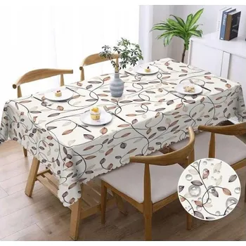 ubrus Ubrus na stůl voděodolný, odolný proti skvrnám, obdélníkový, motiv listů, 140 x 180 cm