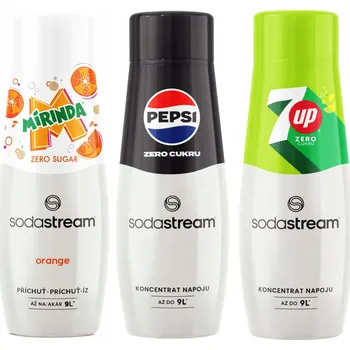 Sirup pro výrobník sody Sirup do saturátoru SodaStream Mirinda Zero, Pepsi Zero, 7Up Zero 3x440 ml