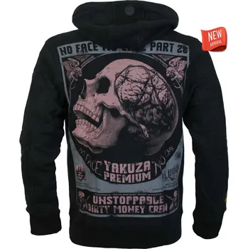 Pánská mikina Yakuza Premium Selection Mikina s kapucou Yakuza Premium 4025B NO FACE NO CASE - černá Velikost: 3XL