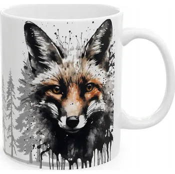 Keramický hrnek 330 ml vlk, liška, lesní zvířata, divoká zvířata