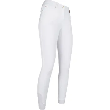 Jezdecké kalhoty Dámské rajtky HKM LG Basic se silikonovým sedem, bílá, 42