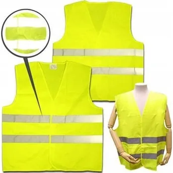 reflexní vesta Pozor! Výstražná reflexní silniční vesta žlutá XXL