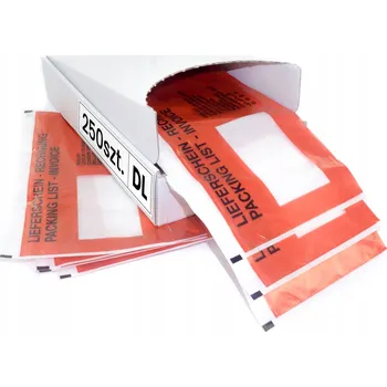 Obálka Příchytky kurýrní obálky klokanky fóliové kapsy DL levé okno 250 Ks.