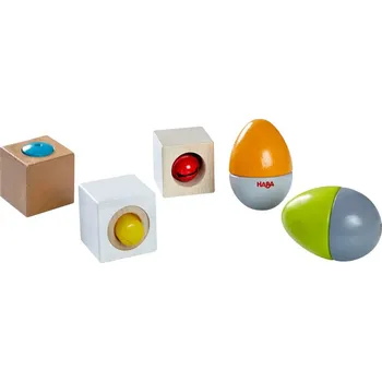 Hračka pro nejmenší Haba Sada hudebních nástrojů - akustické kostky a chrastící vajíčka