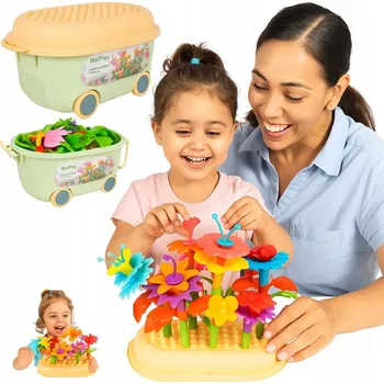 ostatní stavebnice STAVEBNICE KONSTRUKČNÍ KVĚTINY KREATIVNÍ STAVĚNÍ ZAHRADY KVĚTINY DIY 122 DÍLŮ