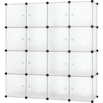 Botník Hogler 3883 Variabilní regálový systém 16 modulů, 144 x 144 x 37 cm, transparentní