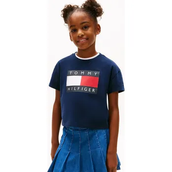 Dívčí tričko Dětské tričko Tommy Hilfiger KG0KG09289.128.176.PPY2 námořnická modř 59X, vel. 152