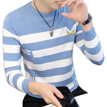 Pánský svetr Pánský pruhovaný svetr F185 XS 2