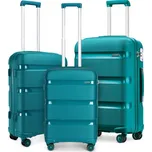 Kono K2092L Sada 3 kufrů 55cm 65cm 76cm spinner Modrozelený Polypropylen
