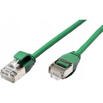 Síťový kabel ROLINE Síťový kabel patchcord RJ45 kat.6A F/UTP LSOH slim zelený, 2 m