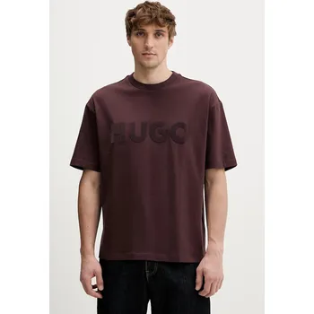 Pánské oblečení Bavlněné tričko HUGO Dinkee 50525765 hnědá 88X, vel. L