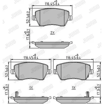 Brzdový systém Sada brzdových destiček, kotoučová brzda JURID 573770J