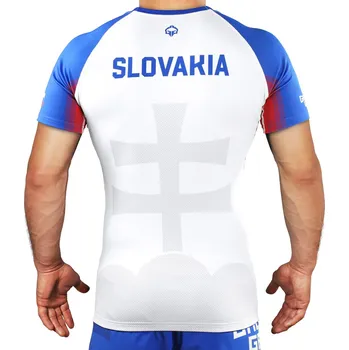 Rashguard Rashguard Ground Game SLOVENSKO - krátký rukáv - bílá Velikost: XL