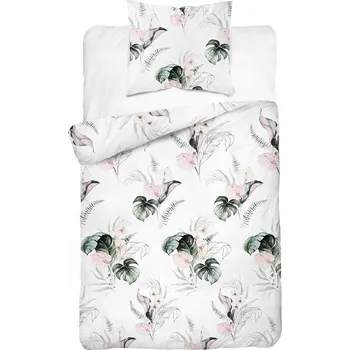 Povlečení Povlečení saténové 140x200 bílé zelené pudrové Home Satin