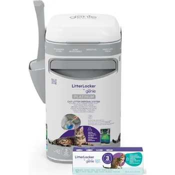 Toaleta pro kočku LitterLocker od Litter Genie® Platinum koš na likvidaci kočičího steliva LitterLocker® Platinum, bílé (včetně jedné kazety) kočka