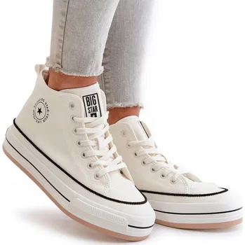Dámské tenisky Dámské bílé vysoké zateplené tenisky z ekokůže Big Star OO274061 38