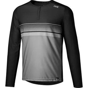 cyklistický dres IXS Flow Lite 1.0 henley, black-graphite, M M