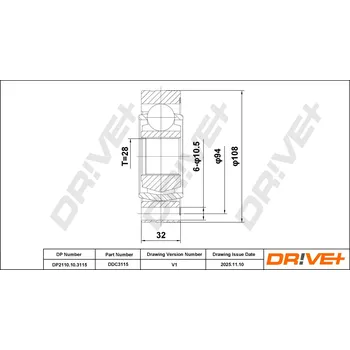 Hřídel nápravy Sada kloubu hnacího hřídele DRIVE+ DP2110.10.3115