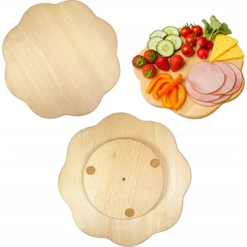 OTOČNÉ PRKÉNKO DŘEVĚNÝ PODNOS NA SERVÍROVÁNÍ JEDNOHUBEK BUKOVÁ "KVÍTEK"