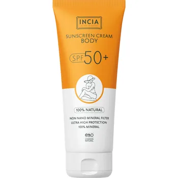 Přípravek na opalování Přírodní tělový opalovací krém – proti akné s vysokou ochranou SPF50 UVA UVB 150ml Incia