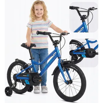 Dětské kolo Dětské kolo Attabo Knack 16" modré, lehké, s balančními kolečky, hliníkový rám