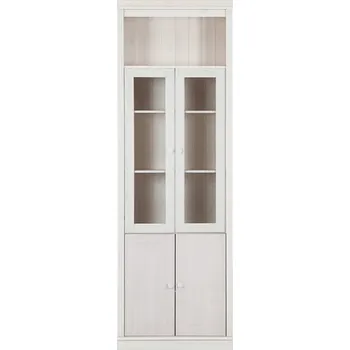 Knihovna Bílá vitrína z borovicového dřeva 74x223 cm Anita – Støraa ID_1670610