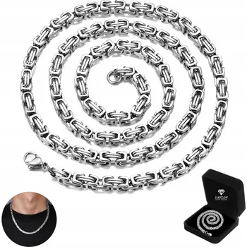 Řetízek Stříbrný řetízek pánský řetěz královský byzantský náhrdelník + dárek