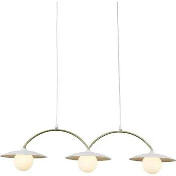 ACA Lighting závěsné svítidlo FLERIA 3xG9 bílá základna a zlatá tyč s akrylovým stínítkem HM235P3