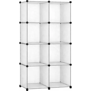 Botník Hogler 3877 Variabilní regálový systém 8 modulů, 74 x 144 x 37 cm, transparentní