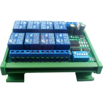 Relé LaskaKit_cz 8-kanálů 12V relé modul 250VAC 10A, RS485, DIN