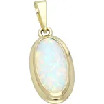Goldstore Zlatý přívěsek bílý oválný opál Váha: 1.58 g