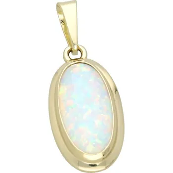 Přívěsek Goldstore Zlatý přívěsek bílý oválný opál Váha: 1.58 g
