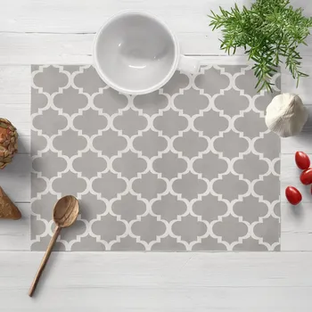 prostírání Bavlněné prostírání na stůl Sandra SA-188 Šedé Maroko 30x40 cm