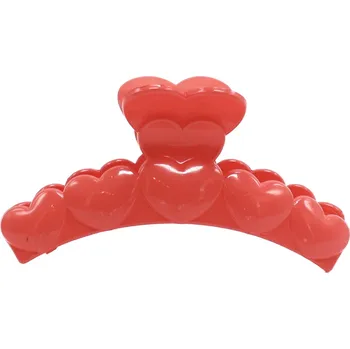 Plastový skřipec se srdíčky Barva: červeno-oranžová