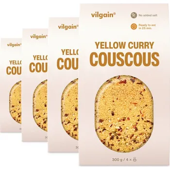 Koření Multipack 4 ks - Vilgain Kuskus s kari –⁠ kuskus se směsí zeleniny a koření na asijský způsob, jednoduchá příprava za 10 minut, 4 porce v balení