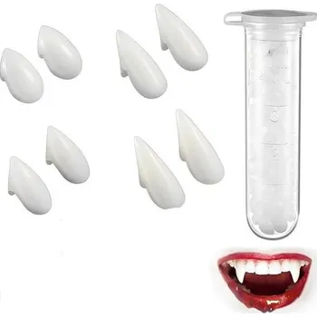 Party dekorace Sada 4 párů upířích zubů, 4 velikosti, zakázkové tesáky, upíří zuby, falešné zubní protézy s