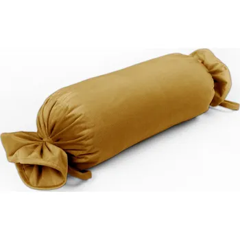Dekorativní polštářek Sametový polštář válec bonbon Velvet Premium SVP-047 Hořčicový 15x40 cm