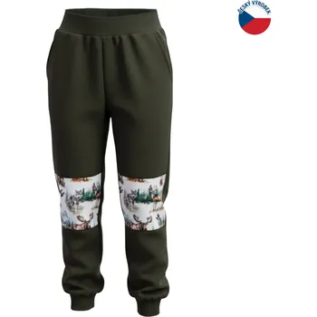 ZÁHOŘÍ Rudel ZÁHOŘÍ Dětské tepláky - zelené se zvířátky Velikost: 110