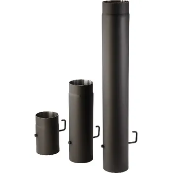 Kouřovod Kouřovod roura 130x500x1,5 mm černá s klapkou