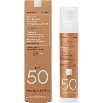 Pleťový krém KORRES Red Grape Sheer Glow Rozjasňující pleťový krém SPF50 50 ml