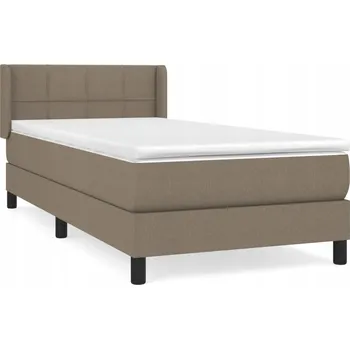 Postel Kontinentální postel taupe 203 x 103 x 78/88 cm s matrací 100 x 200 x 20 cm