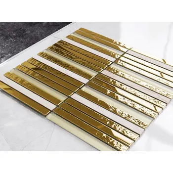 SKLENĚNÁ MOZAIKA ZLATÁ PIANO GOLD STRUCTURE mozaika 29,5 x 30,5 cm (0,09 m2)