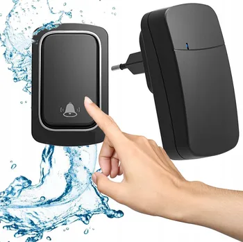 Domovní zvonek BEZDRÁTOVÝ ZVONEK 2 KS KINETICKÝ VODĚODOLNOST IP68 DOSAH 180 M