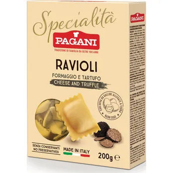 Pagani Industrie Alimentari S.p.A. Ravioli se sýrem a lanýžem Pagani 200g, plněné italské těstoviny