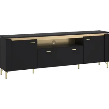 Televizní stolek TV stolek Norica - Meble Wojcik Černá / Zlatá 200.3x70 cm