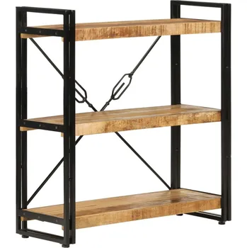 Knihovna vidaXL Knihovna se 3 policemi 77x30x80 cm masivní mangovník a železo