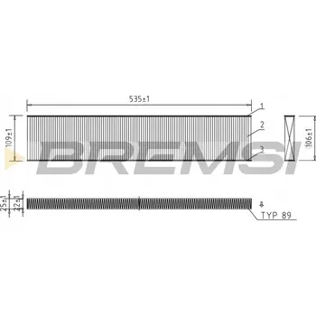 Kabinový filtr Bremsi FC0960 Filtr kabiny, ventilace