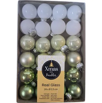Vánoční dekorace Vánoční Baňky malé skleněné na vánoční stromeček dekorace Vánoce 24 ks