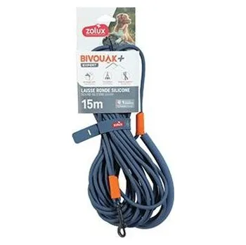 Vodítko pro psa Vodítko pes BIVOUAK kulaté,silik.6mm/15m modrá Zolux